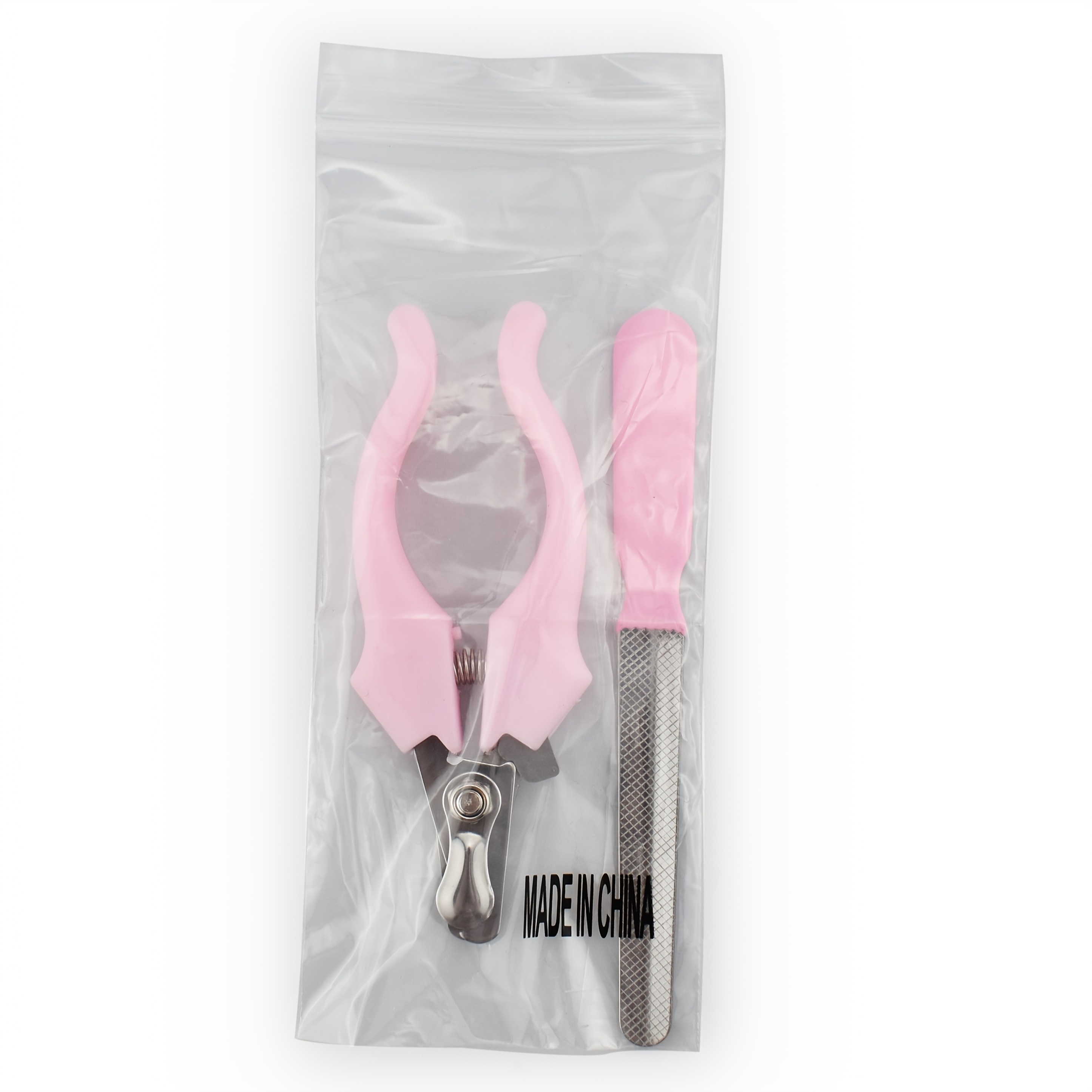 TEMU Pet Nail Clipper Set Small Scissors Pink With File
