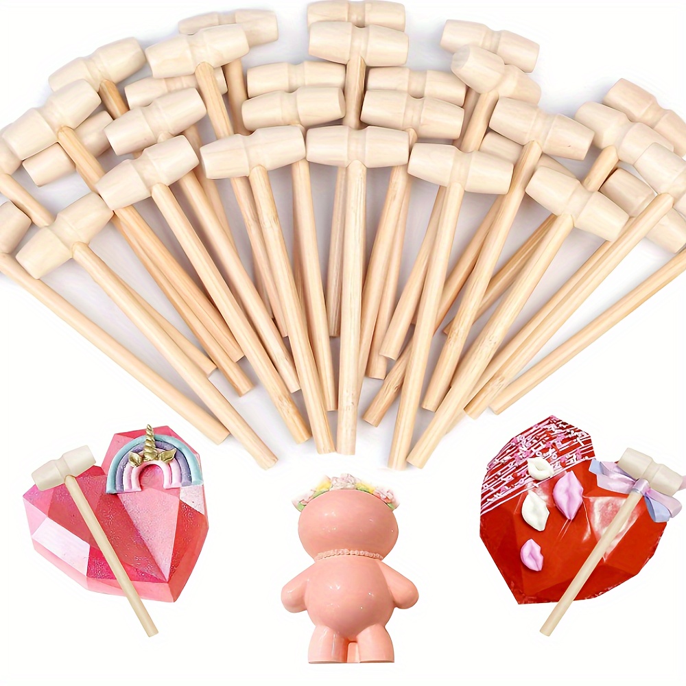 

10pcs Mini Wooden Hammer Set - For Chocolate, Crafts & Lobster - Birthday & Wedding Party Favors