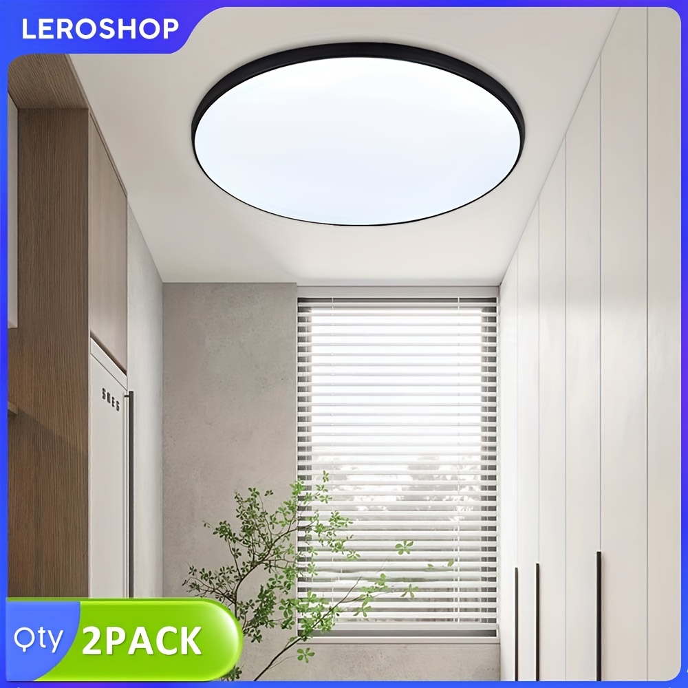 

2 Pack Flush Mount Ceiling Light Fixture, 30w Surface Mount Led Light Fixture For Bedroom Kitchen, Ultra-thin Flat Mounted Lamps And Ceiling Lamps For Bedrooms