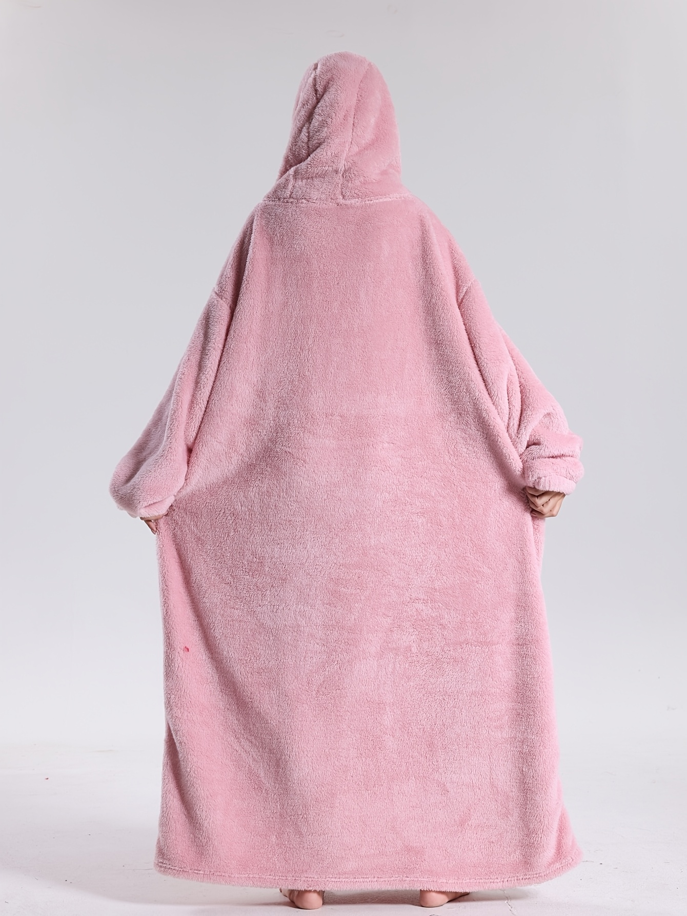Softan Oversized Sherpa Fleece Hoodie Blanket, One Size, Pink, Wearable