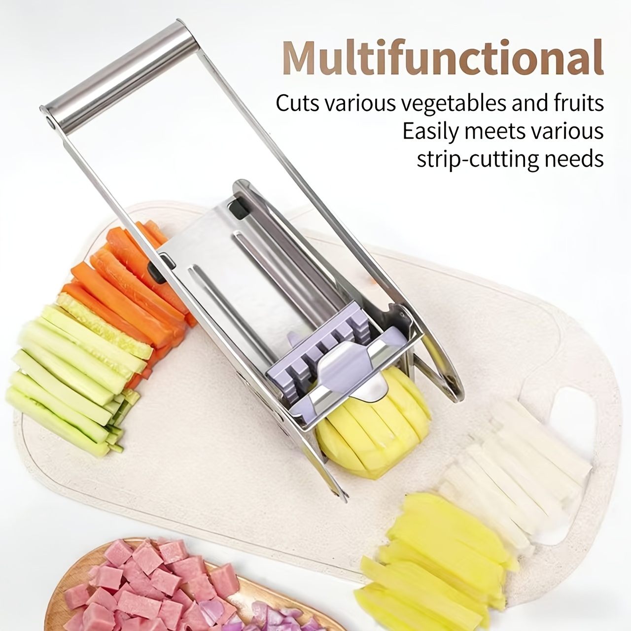 TEMU Machine à trancher manuelle en acier inoxydable pour fruits et légumes (tête de couteau incluse), parfaite pour couper rapidement les pommes de