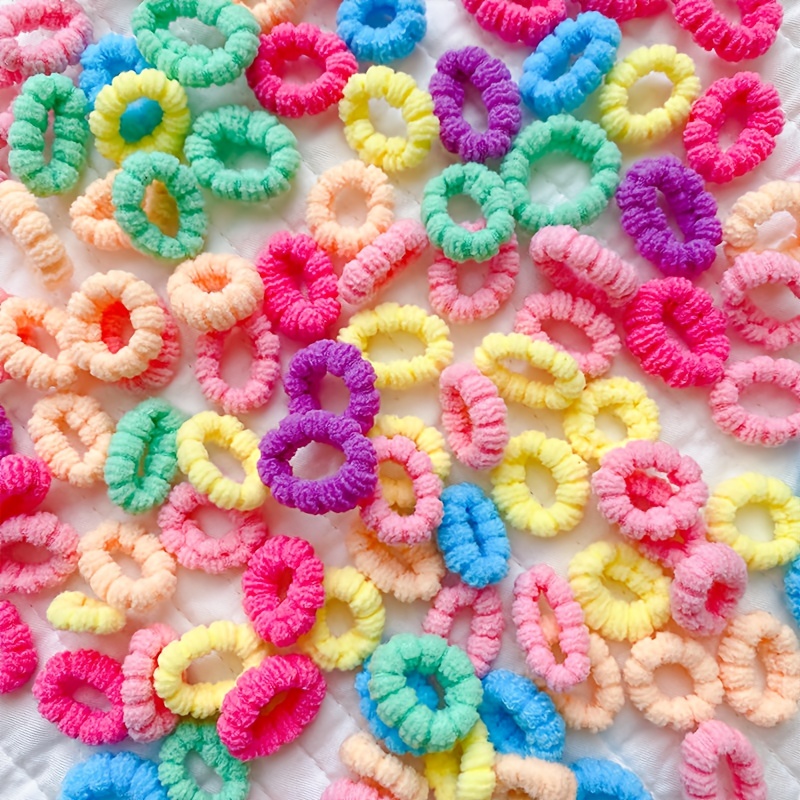 100pcs Colorful Elastic Small Hair Ties, Girls Headwear, Girls Hair Styling Accessories