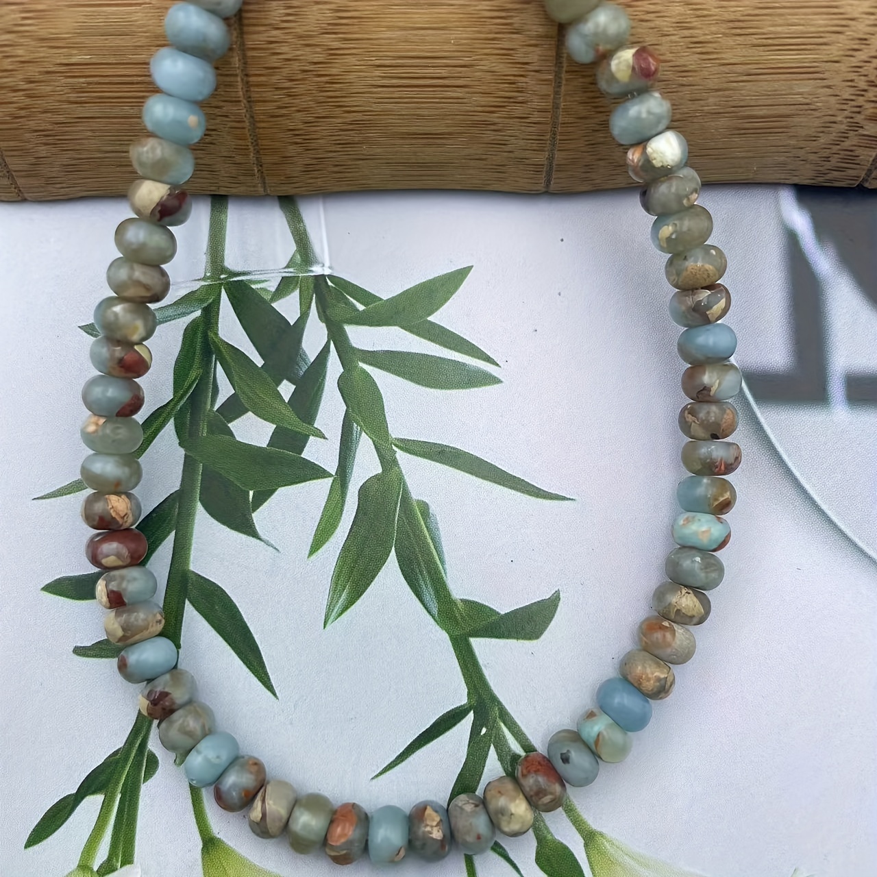 E-shop 4/6/8/10mm Neue natürliche Schlangenlicht-Beige Steine, Bohemian Abakusperlen, Streupermeln, handgefertigtes DIY Damen-Armband, charmantes