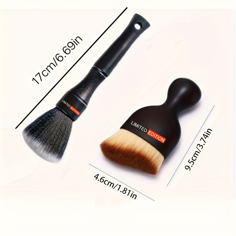 2pcs Soft And Clean Car Interior Cleaning Brush With , Equipped With A Sturdy Plastic Handle And Extremely Soft Bristles, Is Perfect For Cleaning The Seats, Center Console And Vents Of The Car.