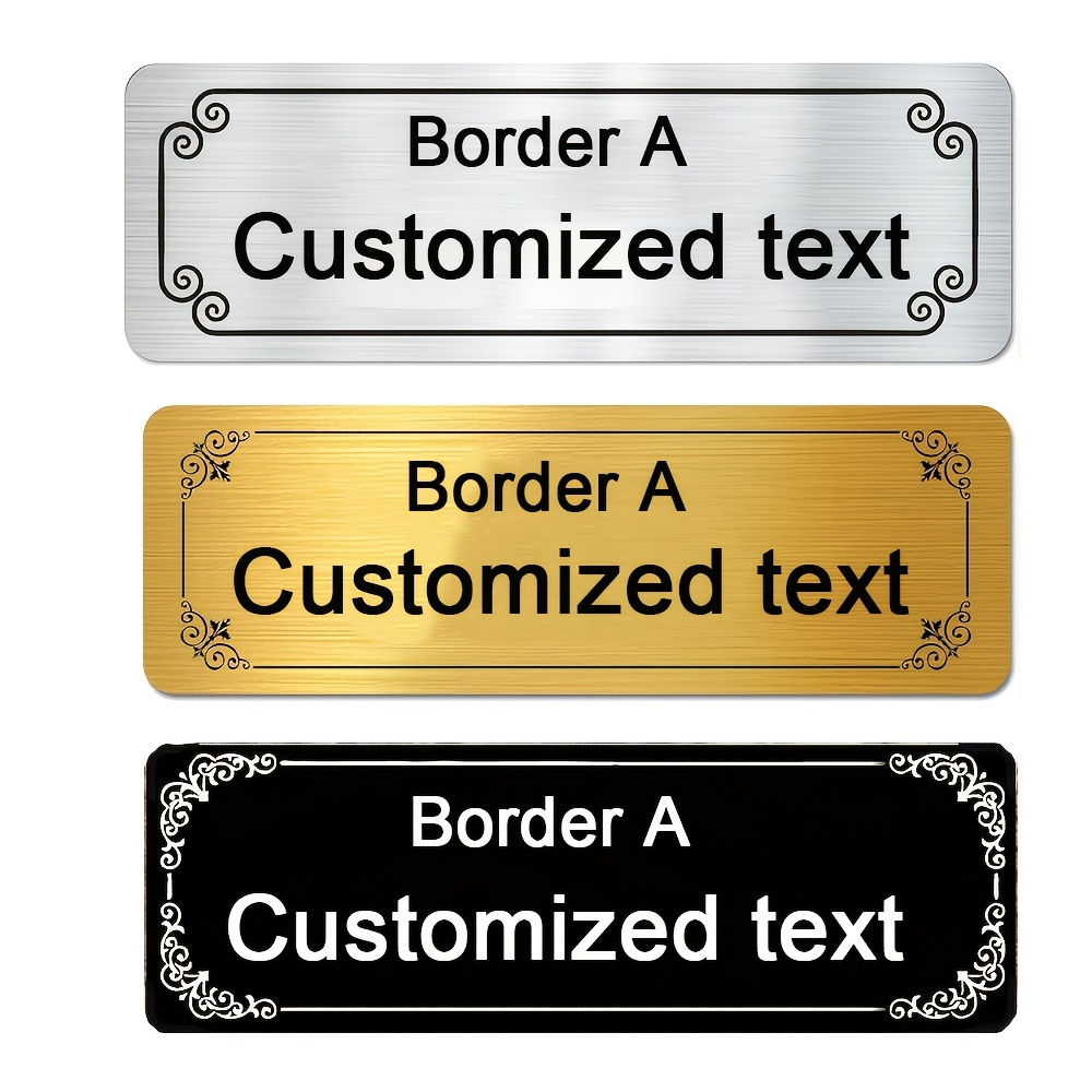 TEMU [] 1pc Personalized Nameplate Tag, Mailbox Metal Tag - Solid Stainless Plate, Trophy Plaque Engraved Label, Custom Nameplate Tag With Adhesive