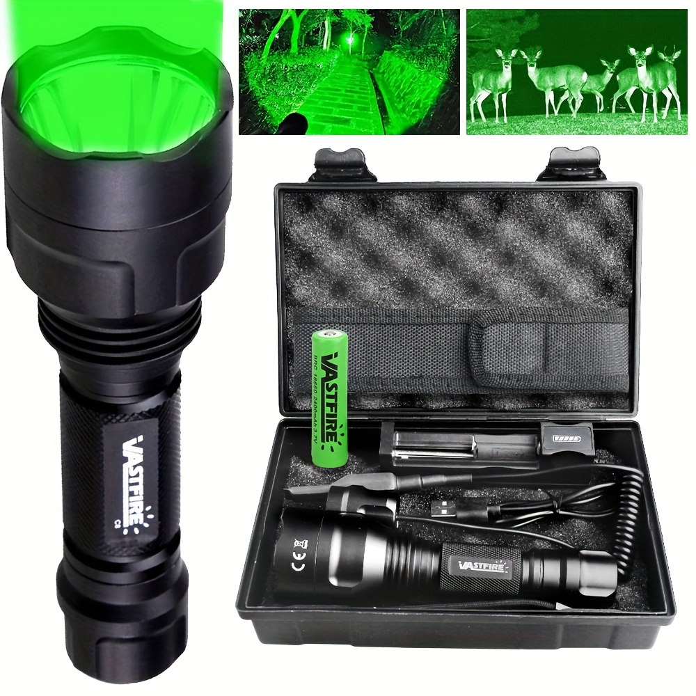 3 Pack Zoomable Long Range Red Hunting Light Flashlight...