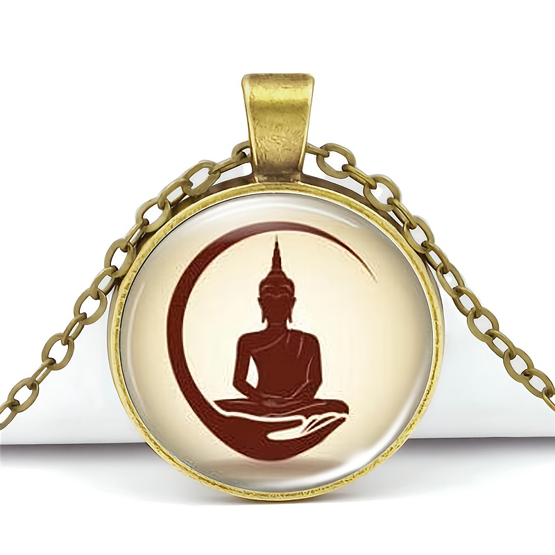 Brown Metal Classic Style Chain Necklace with Buddha Pendant