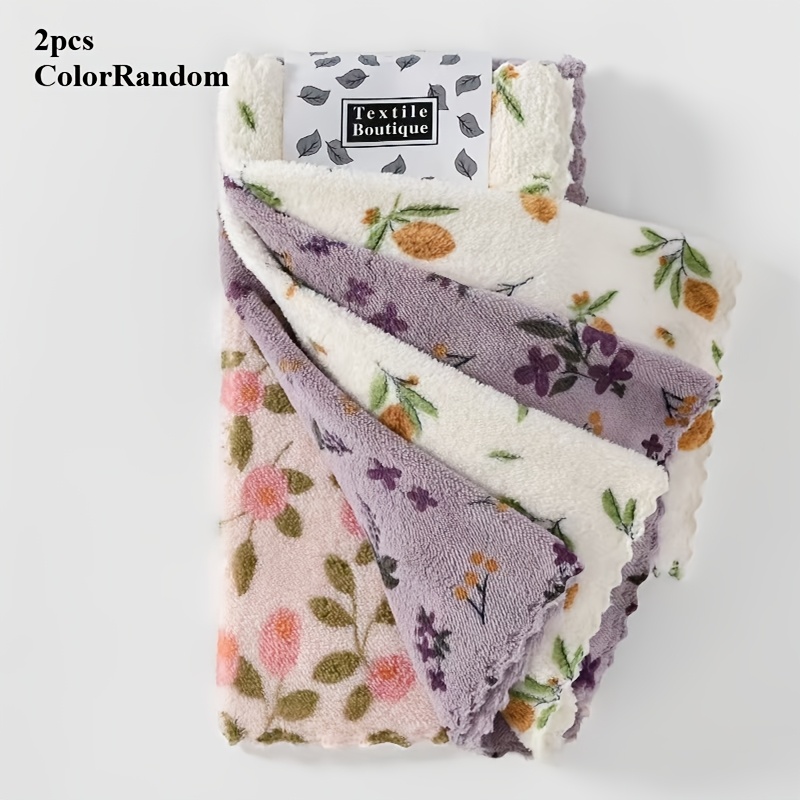 TEMU 2pcs Of Bohemian-style Floral-patterned Towels | Quick-drying, Strong Water Absorption, Suitable For Kitchen, Bathroom, Bedroom, Living Room,