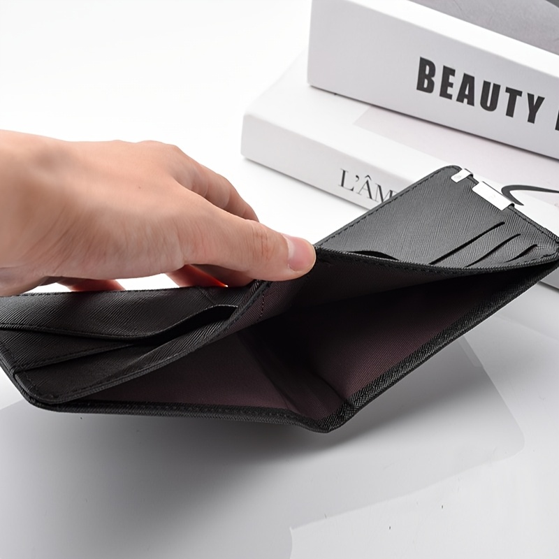 Cartera de cuero sintético negro de lujo con estampado de araña - Diseño de negocios elegante, gran capacidad, bolsillo para monedas y ranuras para tarjetas, elección perfecta de regalo (impresión plana 2D)