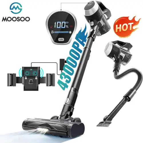 43000pa ultra 60min long with flexible hose flat nozzle multi surface cleaning for hard floors low pile carpets garage pet hair
