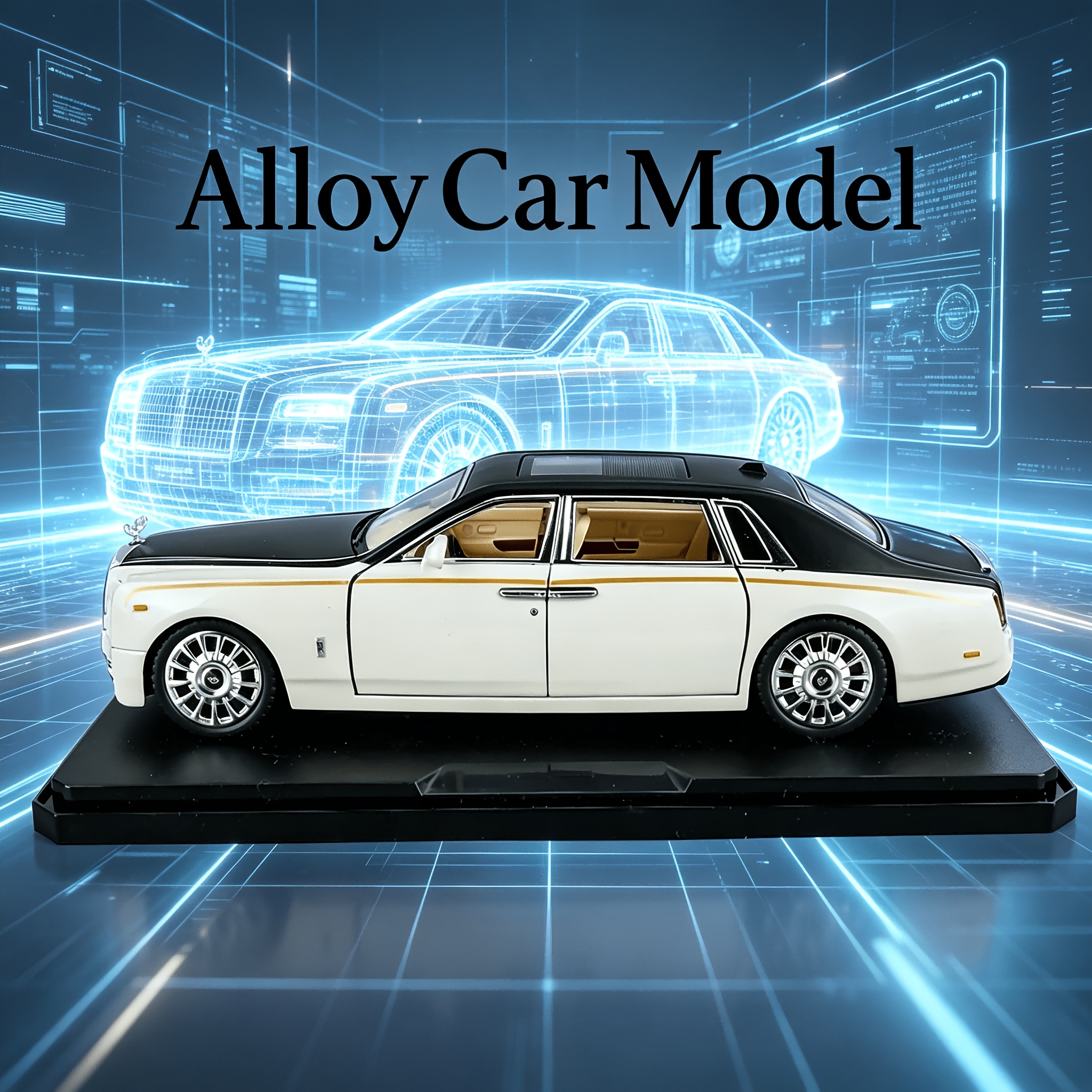 Image of 1:24 Scale Classic Car Model, Alloy Simulated Static Display Collectible Car Ornament, Detailed Restoration Desktop Decoration, Ideal Gift For , Birthday And Christmas Present