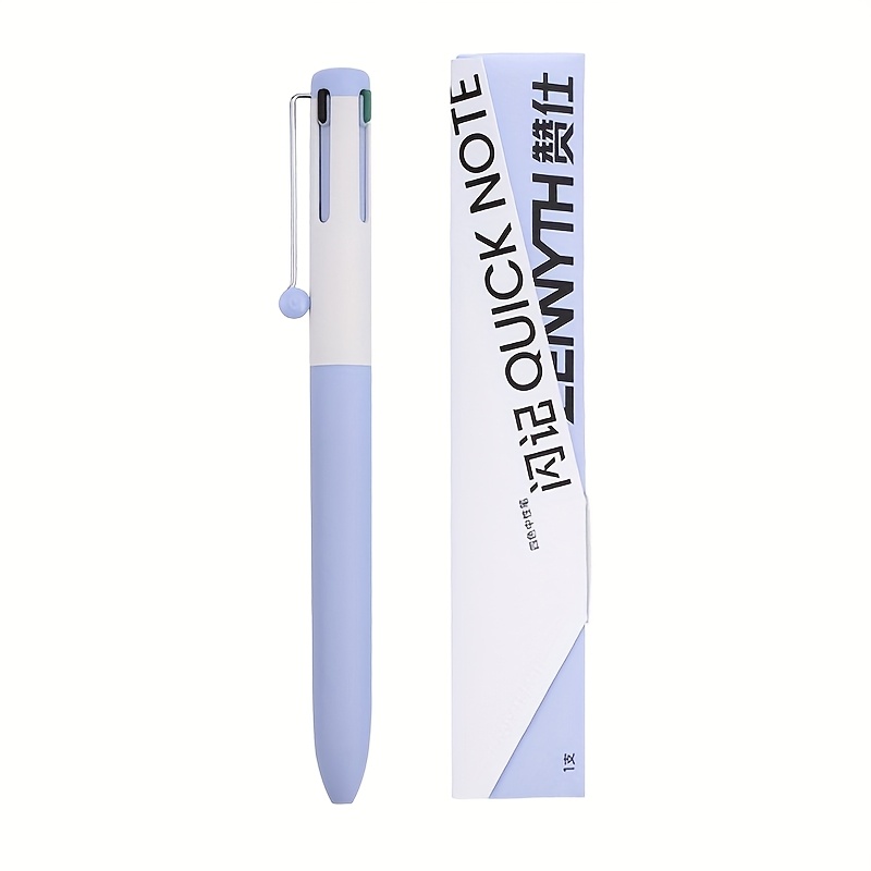 TEMU 1pc Four-color Gel Pen Black Red Blue Pen 0.5mm Quick-dry Writing Pen Office Supplies