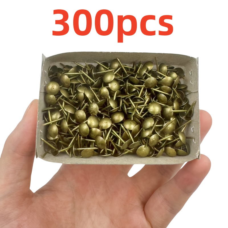 Image of 300/1000pcs Of Antique-style Green Bronze Upholstery Tacks, Large-headed Decorative Nails For Soft Furnishings, Suitable For Furniture, Jewelry Boxes, Measuring 7.8*14mm
