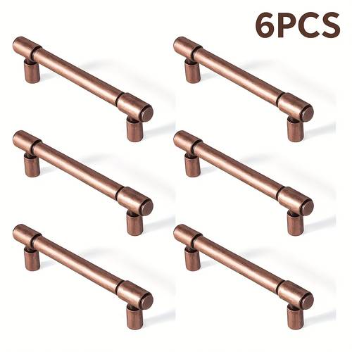 6 pack 3 78 96mm c c kitchen cabinet hardware antique copper drawer pulls red handle for dresser cupboard vintage pull for bathroom closet wardrobe