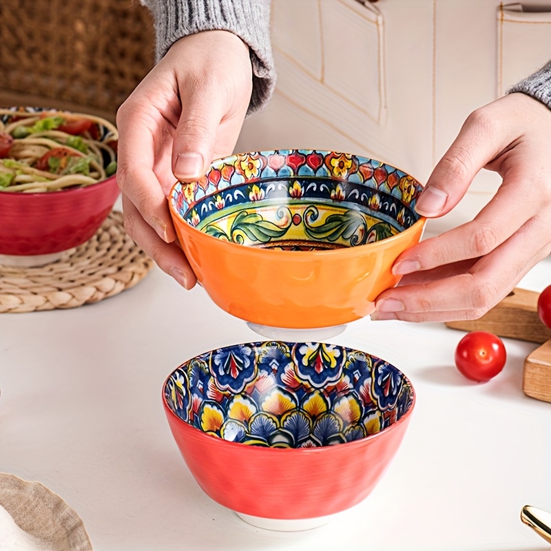 Set Di 4 Ciotole Giapponesi Per Ramen In Porcellana – 18 Cm, Per Zuppa E Insalata, Microonde E Lavastoviglie