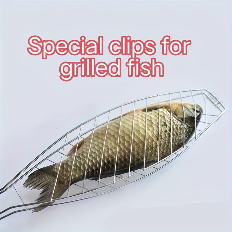 1pc bbq grilled fish clip for restaurant foldable with buckle fastening grill and veggies with this portable family gathering essential details 8