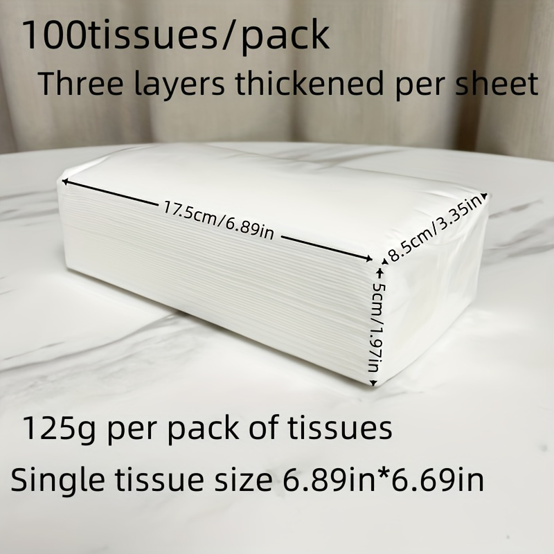 

3-ply Facial Tissues 100 Tissues/pack 17.5cm*17cm Soft Facial Tissues For Hotels