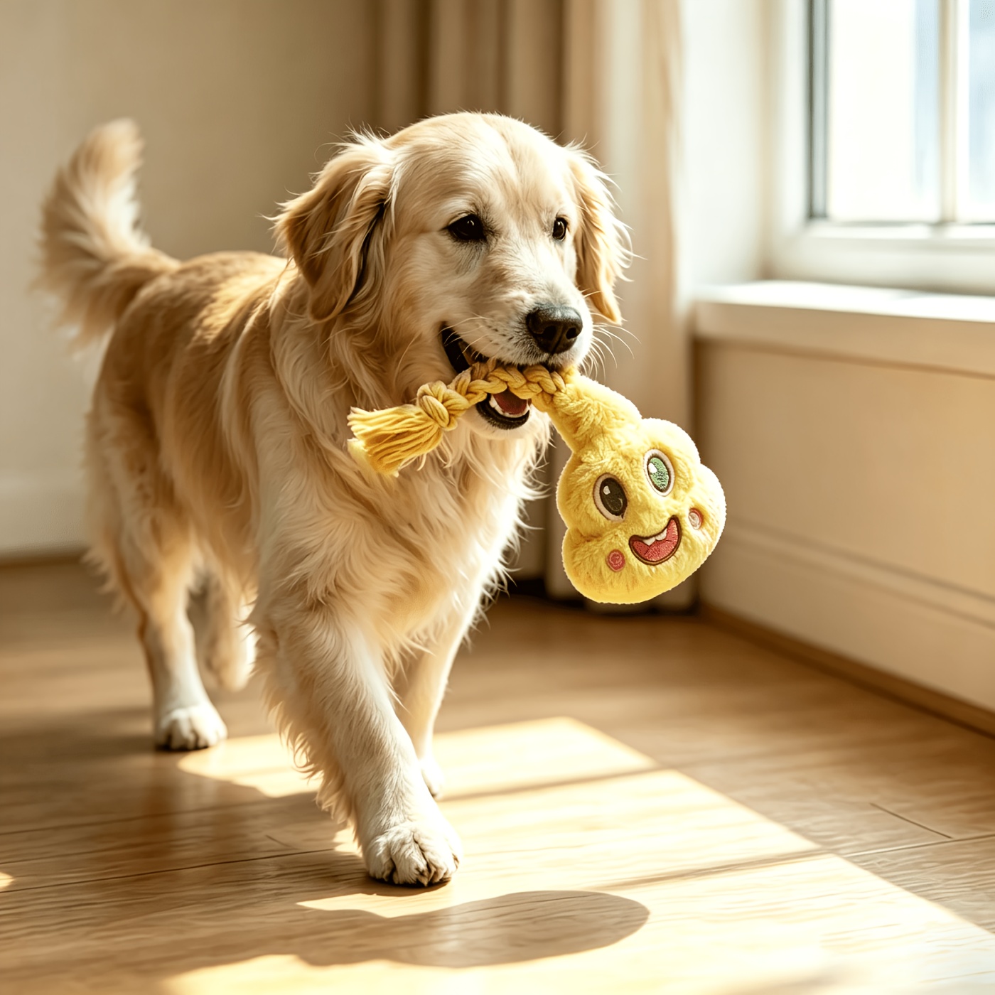 Pet Rope Knot Plush Squeaky Toy for Interactive Play