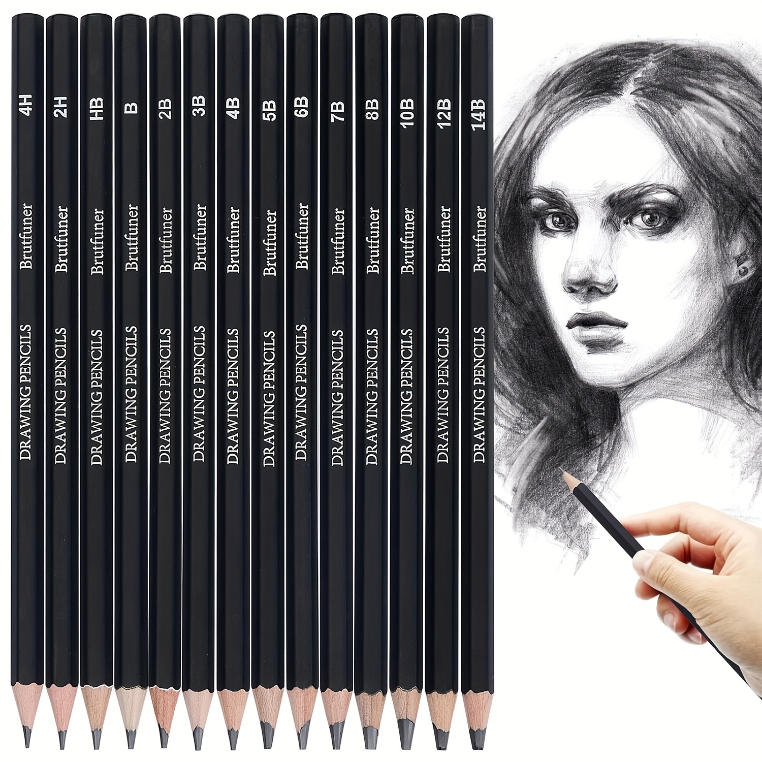 

14pcs Sketching Pencils, Drawing Pencils, Art Drawing Supplies