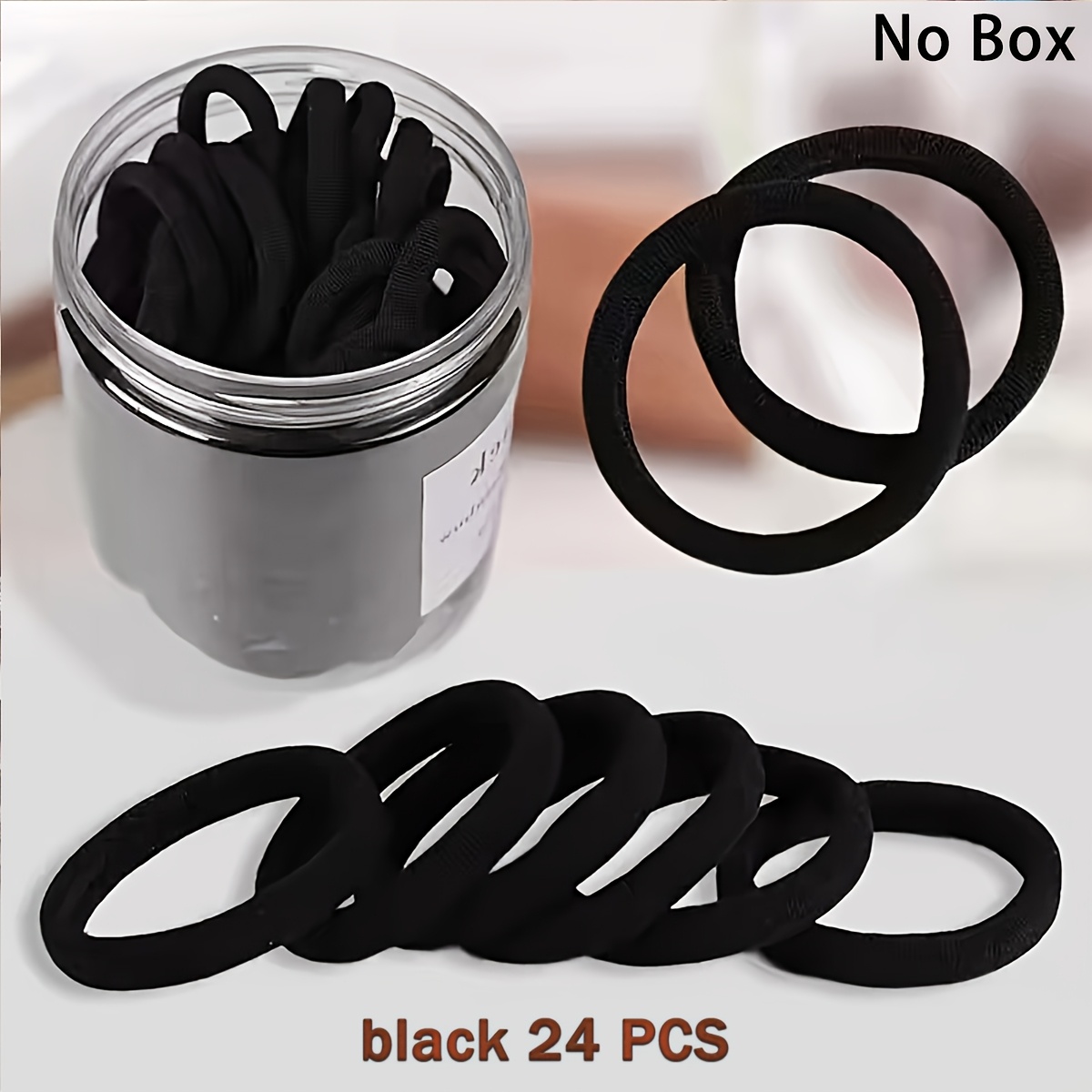 TEMU 12/24pcs [] Solid Color Elastic Hair Bands, High Elastic Hair Bands, Stylish And Easy, Ponytail Rack, Suitable For Ladies Daily And Casual Use,
