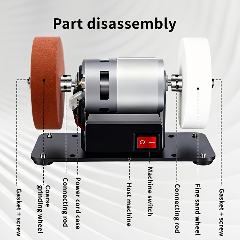 Mini Electric Drum Sander with Variable Speed-Compact Knife Sharpener And Polisher for Knife Making, Woodworking And Metalworking, And Crafts