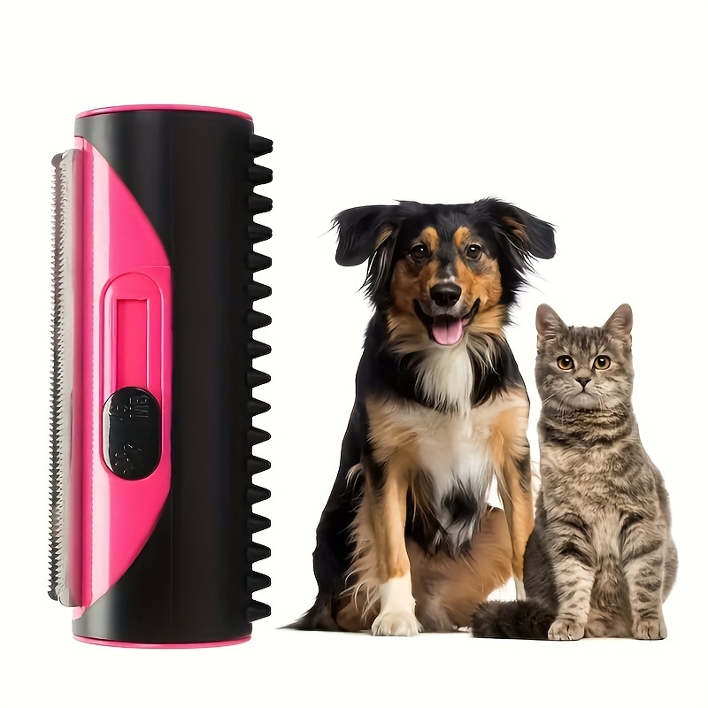 

1pc, Pet Hair Remover Brush Comb, Pink/yellow, Ergonomic Deshedding Tool, 10.2cm, For Grooming