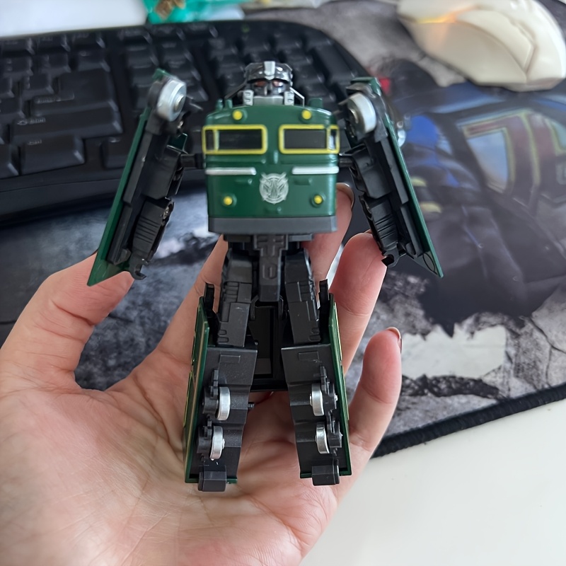 Image of Green Train, Rail Assembly, Deformation Robot, Children's Animal Model Toy Christmas Gift
