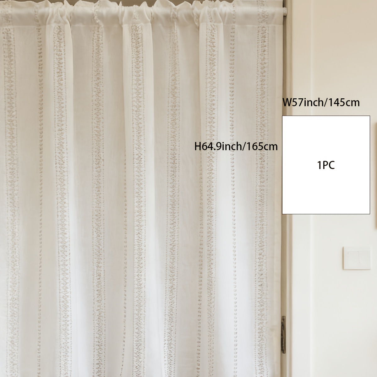 TEMU 1 pieza de cortina que , de uso común para múltiples en puertas y ventanas de estar/dormitorios/, una artesanía decorativa para embellecimiento