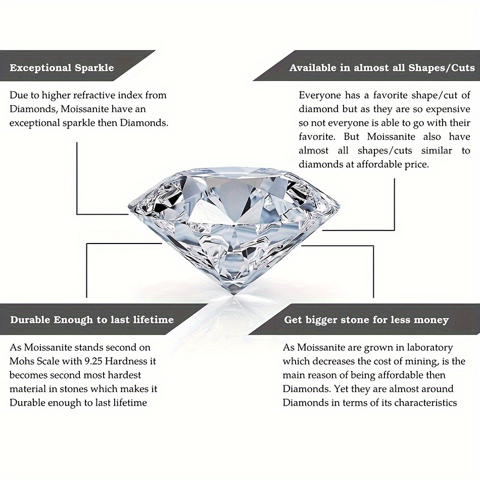 elegant carat round moissanite engagement ring 925 Temu Kuwait