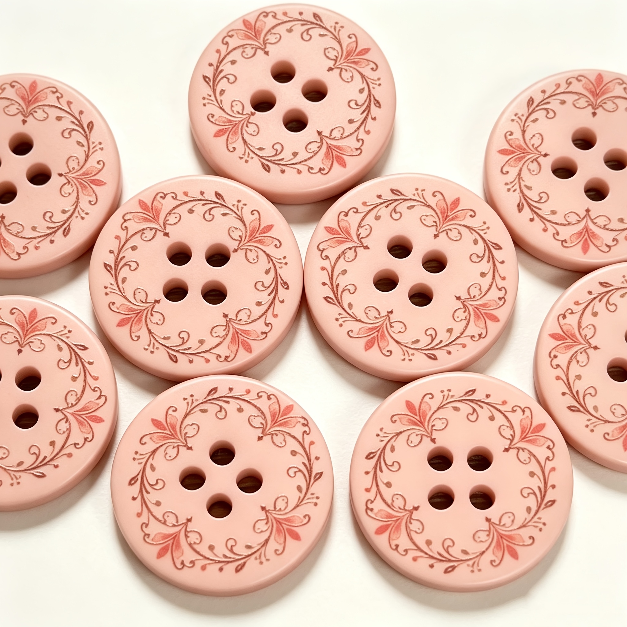 TEMU 15pcs Pink Flower Resin Buttons, Creative Handmade Accessory Decorative Fasteners