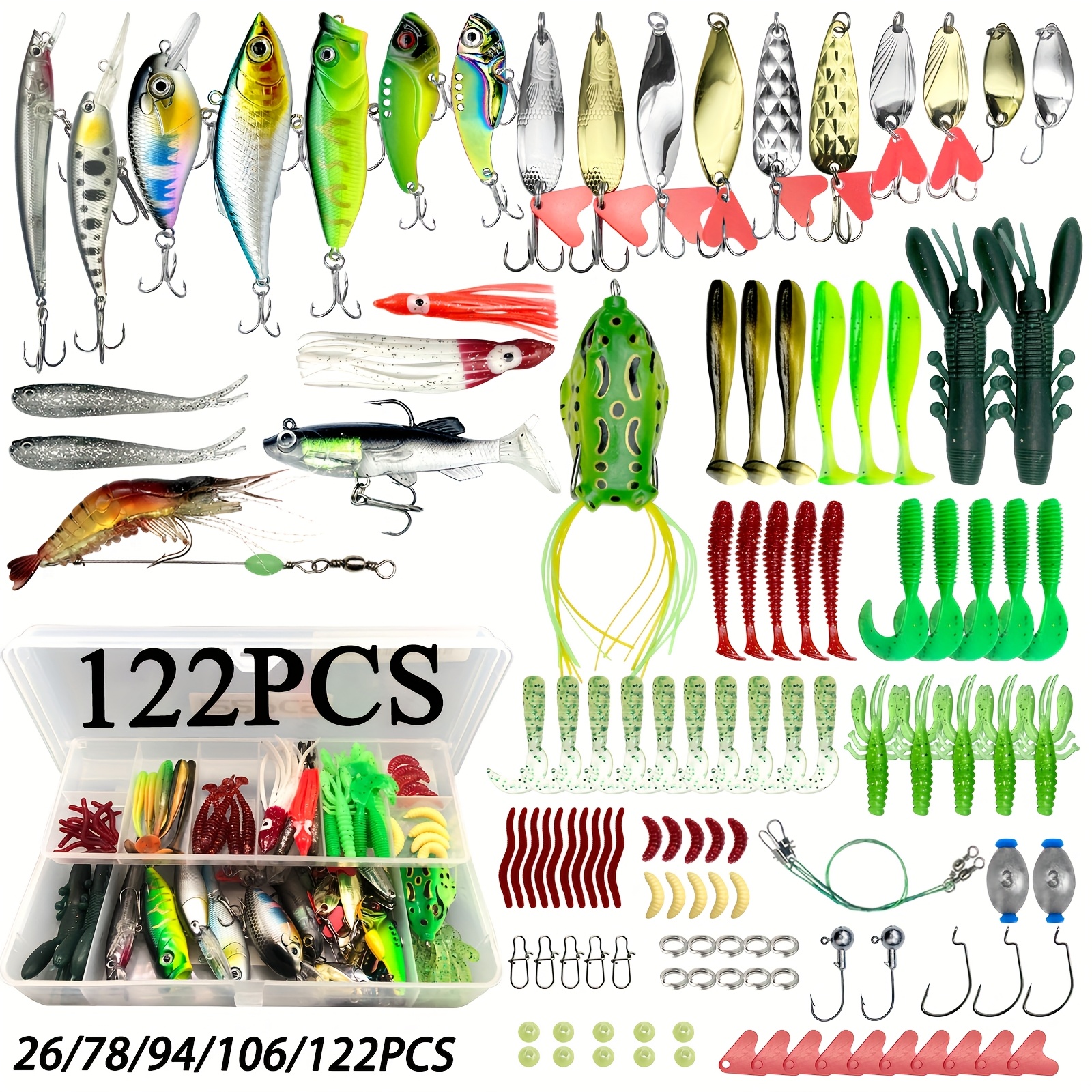Fishing Lures Set Topwater Fishing Hooks Tackle Kit Bass