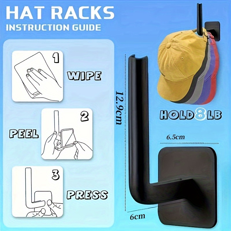 L shaped Hat Rack Baseball Rack Wall Adhesive Hat Hook - Temu Georgia