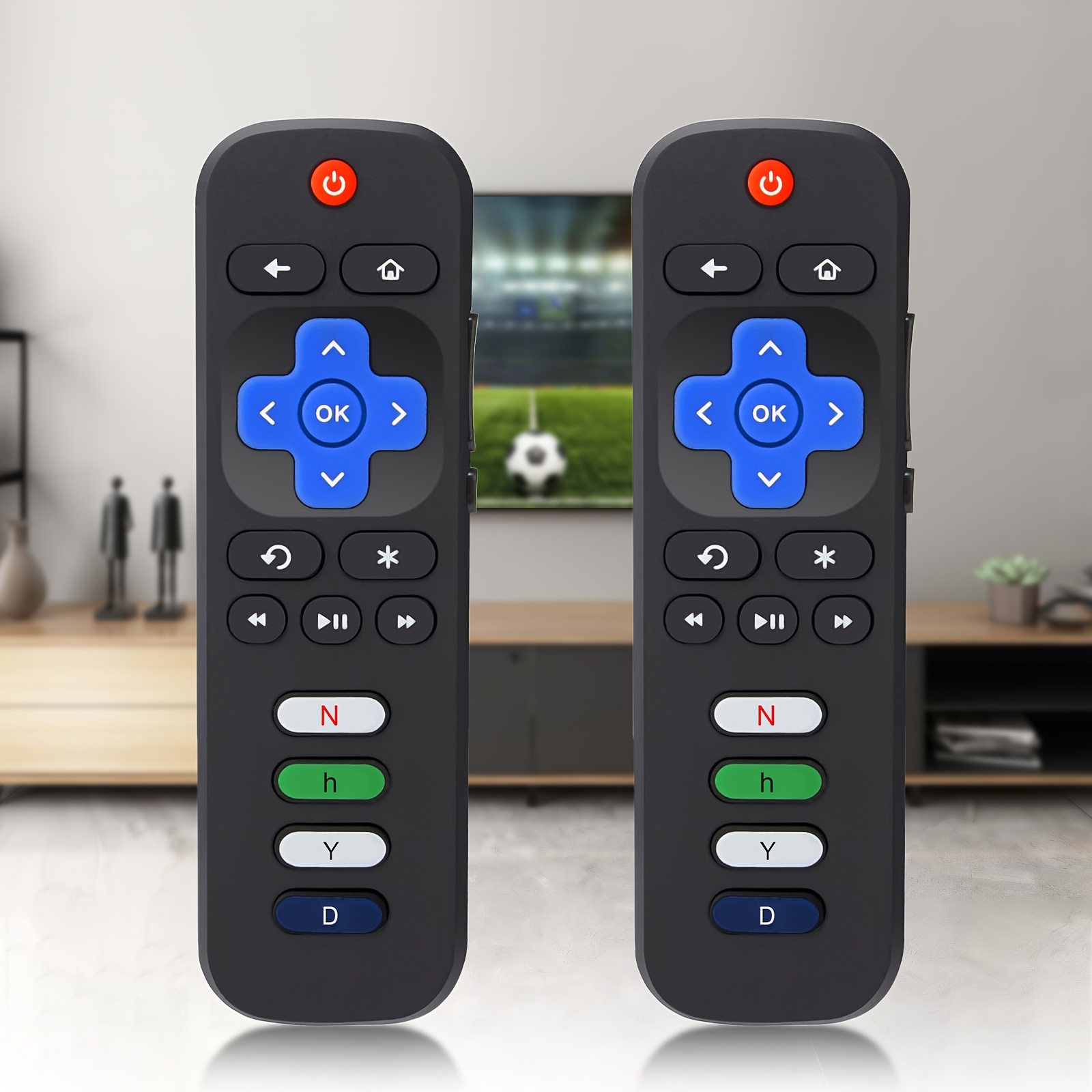 

2-pack Universal Infrared Remote Control For Smart Tvs, Compatible With Tcl/hisense/onn/sharp/element///jvc/rca , Battery-powered, 4 Shortcut Buttons, No Battery Included