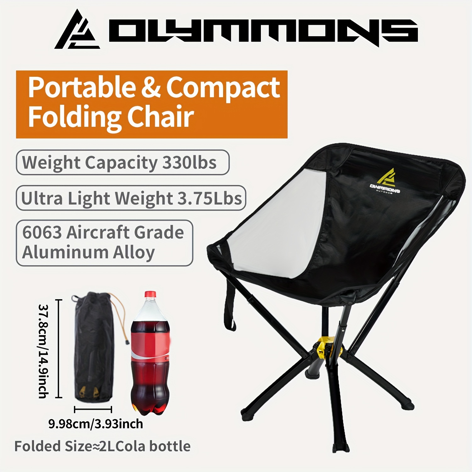 

Olymmons Portable Folding Chairs Camping Weight-supports 300lbs For Camping Backpacking () Kit