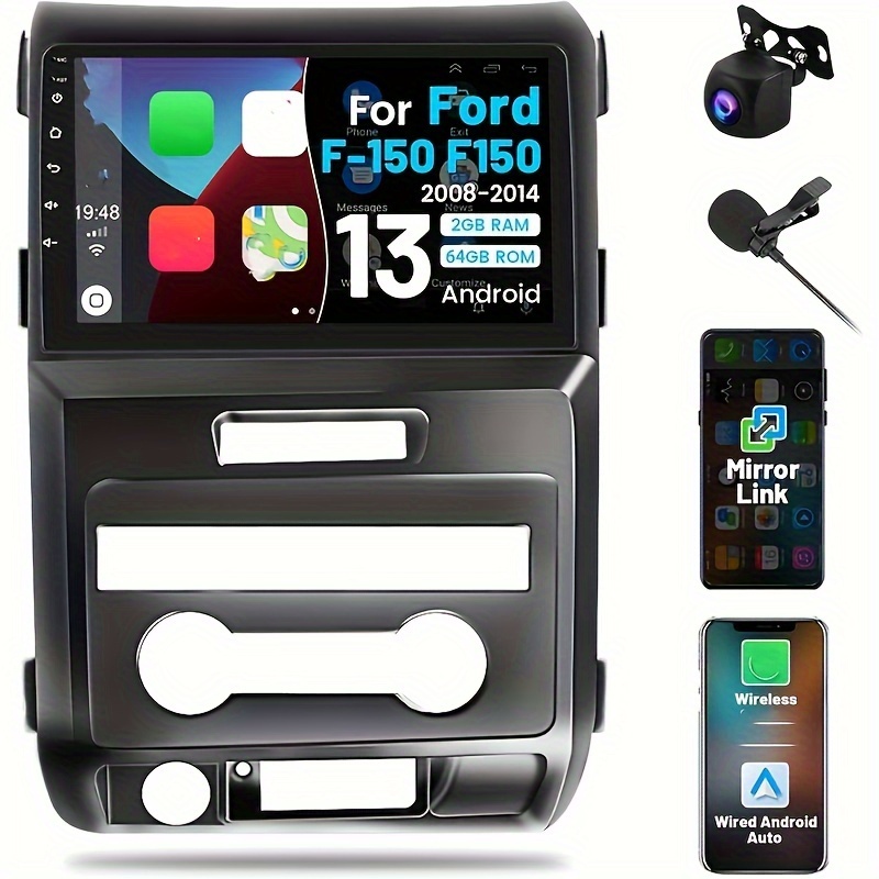 

2+64g Stereo For 2008- F150, Built-in Wireless Auto, 9'' Touchscreen In-dash Gps Navigation Support Fm Rds Ahd