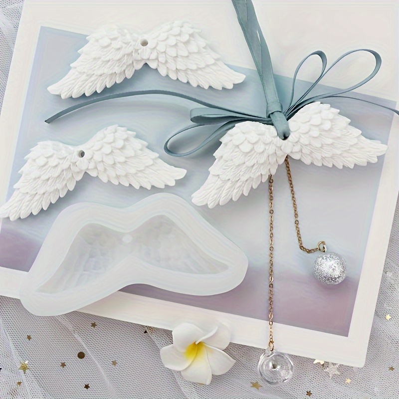 

1pc Wings Aromatherapy Gypsum Silicone Mold Car Hanging Pendant Decoration Diffuser Stone Hanging Ornament Silicone Mold