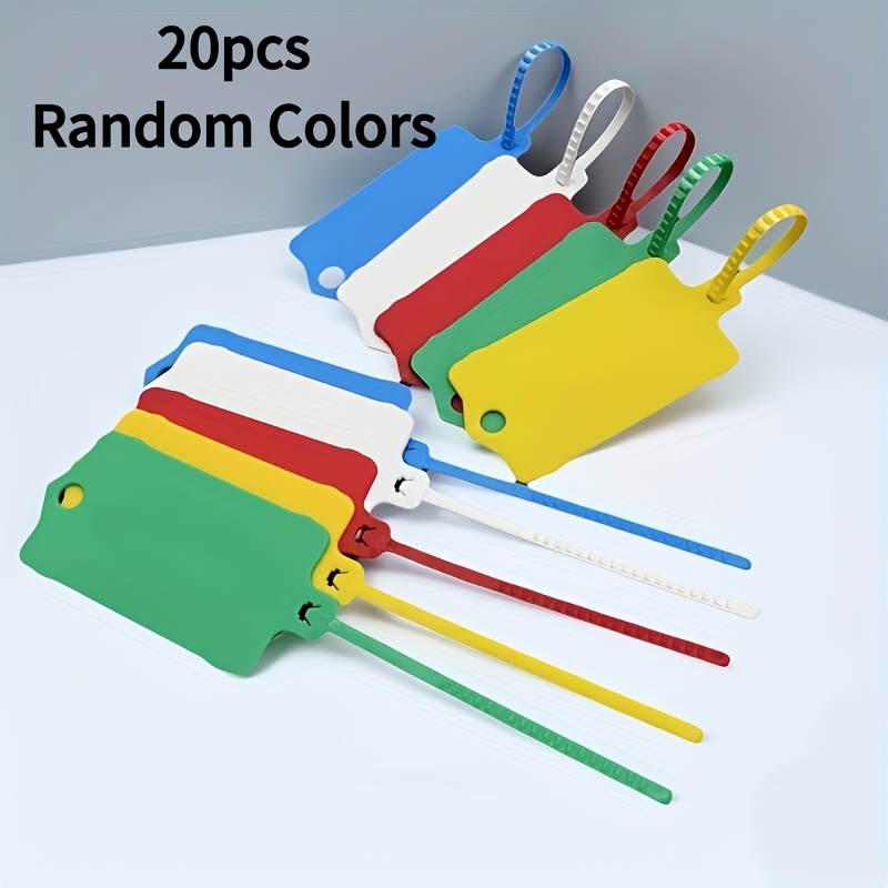 TEMU 20pcs Reusable Classification Tags, Random Colors Available, Marker Tags And Straps, Double-sided Writing, Used For Cargo Classification,
