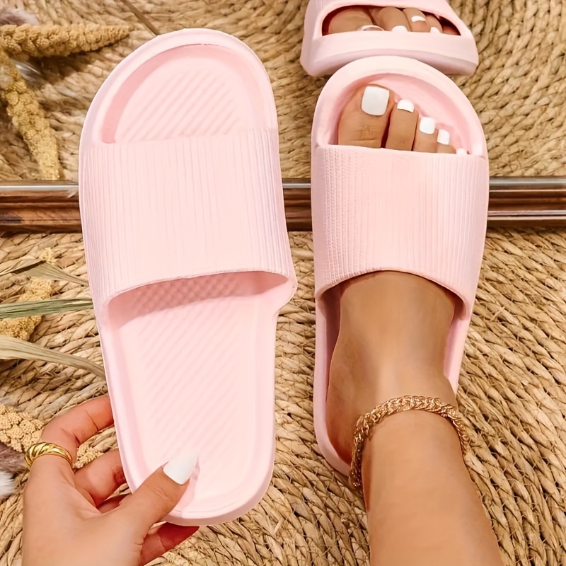 

Women's Comfy Slides - Thick Sole, Non-slip, Casual Slip-on Slippers For Indoor/outdoor Use, Beach & Home Relaxation, Indoor Slippers|slipon Style|eva Material, Ladies Slippers