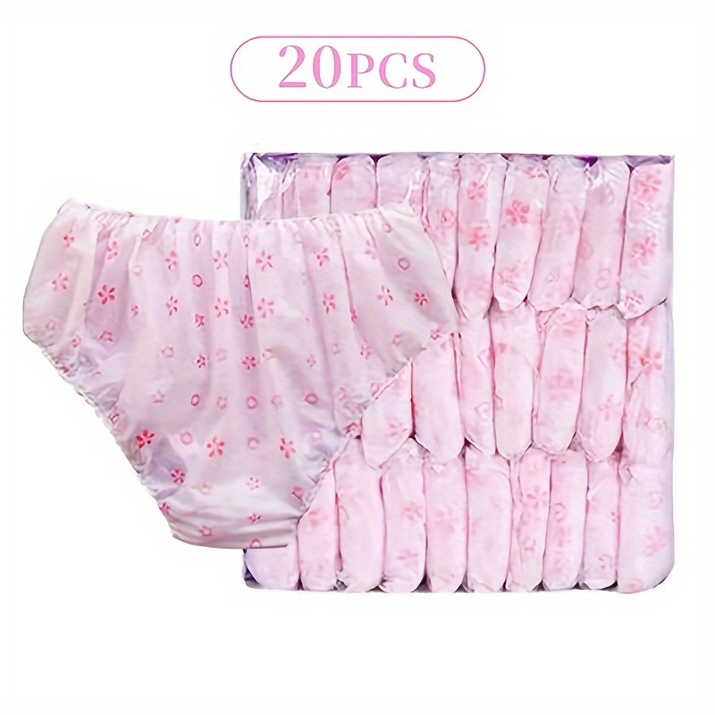 TEMU 20pcs Disposable Travel Underwear, Polyester Knit Fabric, Comfortable Breathable, With Transparent Packaging, For Beauty Bath Sauna Club, Convenient Sanitary Personal Use