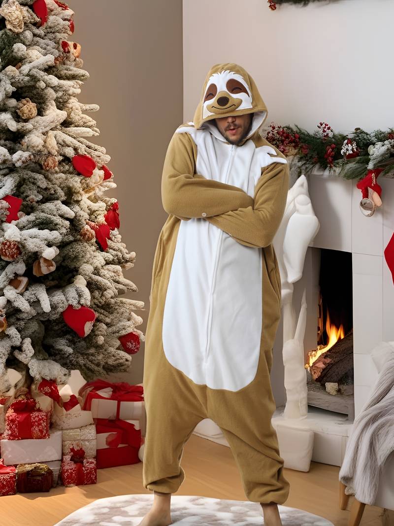 Women Spoof Flannel Pajamas Sleepwear Animal Cosplay Cute Cartoons Comfortable C