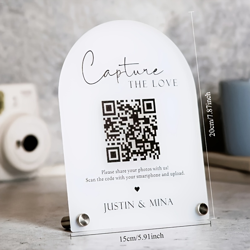 TEMU [custom] 1pc Personalized Acrylic Wedding Sign - Love, Featuring Couple's Names, For Photo , Ideal For Wedding And Celebration Table Decor,