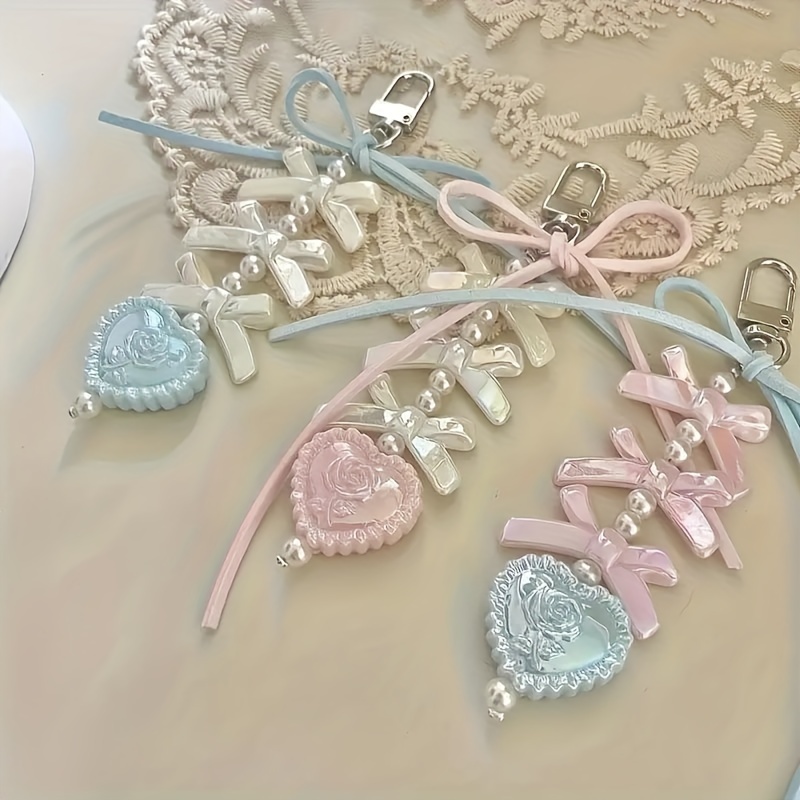 

Sugar Soft Girl Elegant Acrylic Keychain, Japanese Bow , Fairy Charm, Ribbon, Phone Accessory, Fashionable Keyring