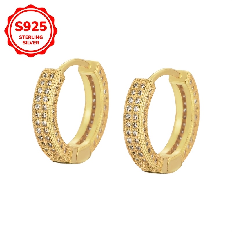 Women's S925 Silver Earrings with Square Synthetic Zirconia