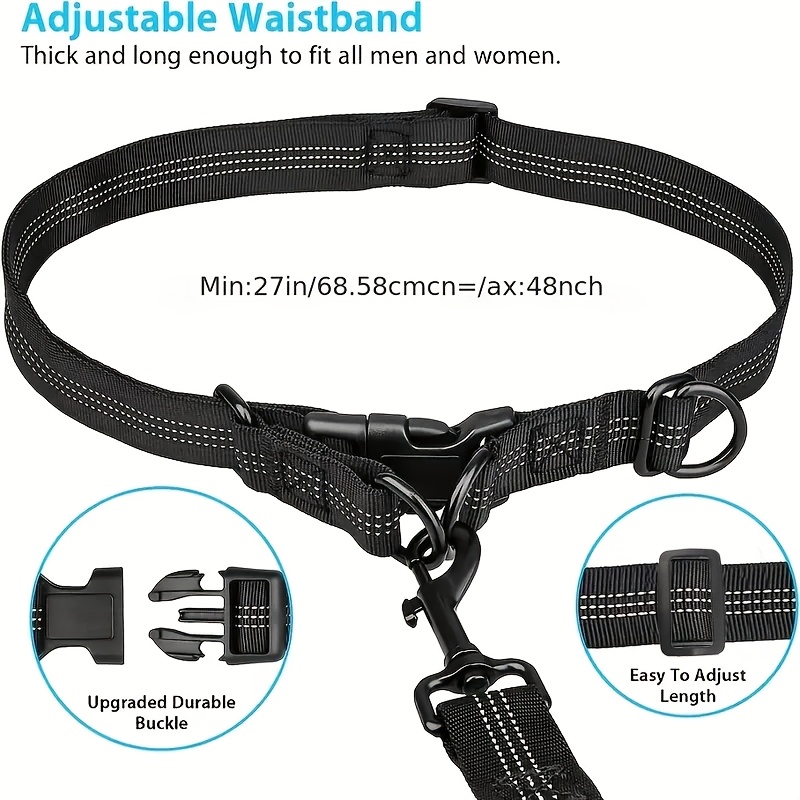 Adjustable Hands-Free Dog Running Leash with Double Handles