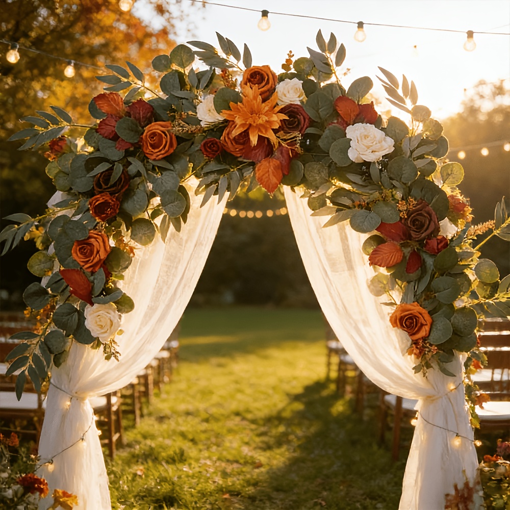 Image of 2026 Artificial Flower Hanging Tag, Welcome Arch Flower Decoration, Outdoor Wedding Party Doortop Flower, Wedding Celebration Decorative Fake Flower, Christmas Decor, Halloween Decor, Uv Resistant