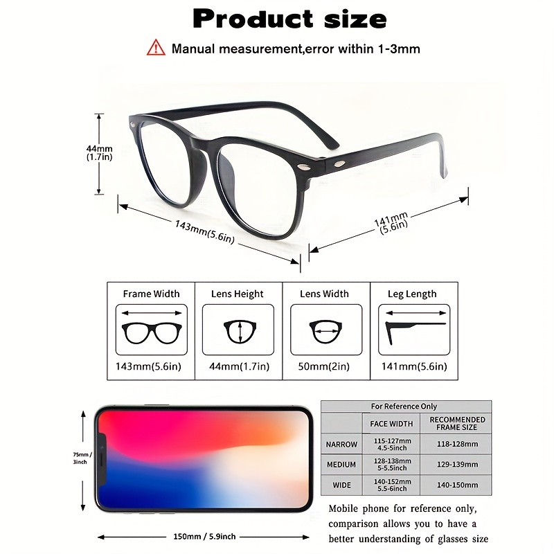 Square Frame Clear Lens Glasses Minimalist Decorative - Temu