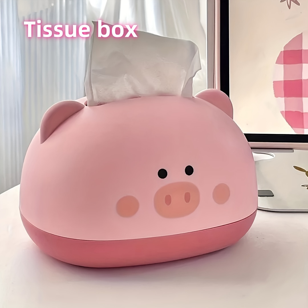 1pc cute penny-shaped tissue box holder - durable plastic multi-functional desktop organizer with adorable    , space-saving tissue dispenser for home, office,   decor, decorative storage for tissues & small items ( ), home decor,   decor, sturdy construction,  , functional decorative piece Product details 2
