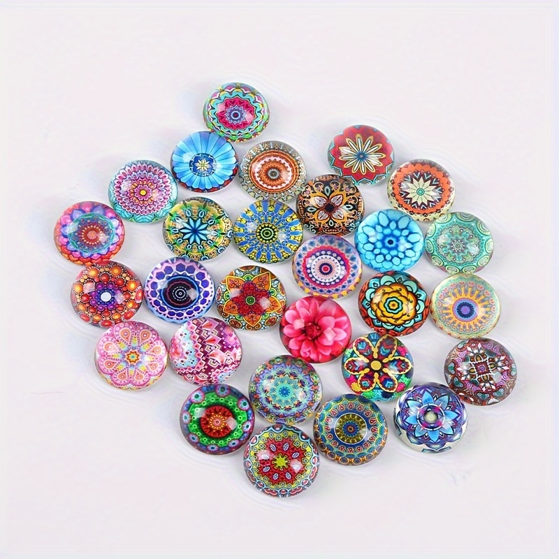 30pcs/pack 10mm Glass Mixed Color Mixed Bohemian Style Ethnic Creative Decorative Beads