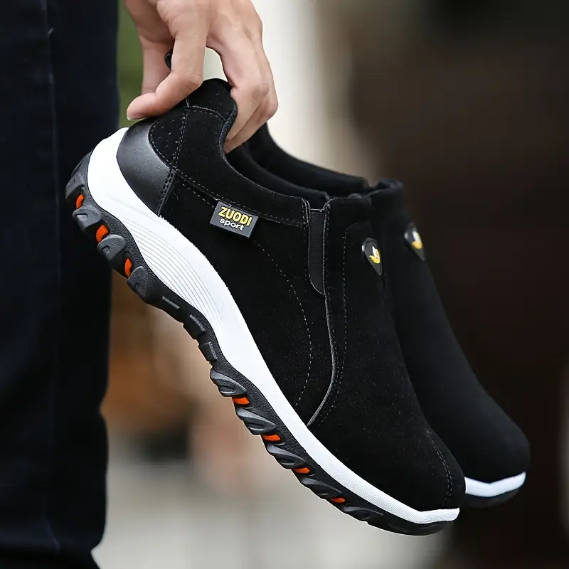 mens stylish slip on sneakers brown upper sole comfortable fabric lining casual low for casual attire hiking outdoor activities shoes sleek cushioned eva sole Product details 6