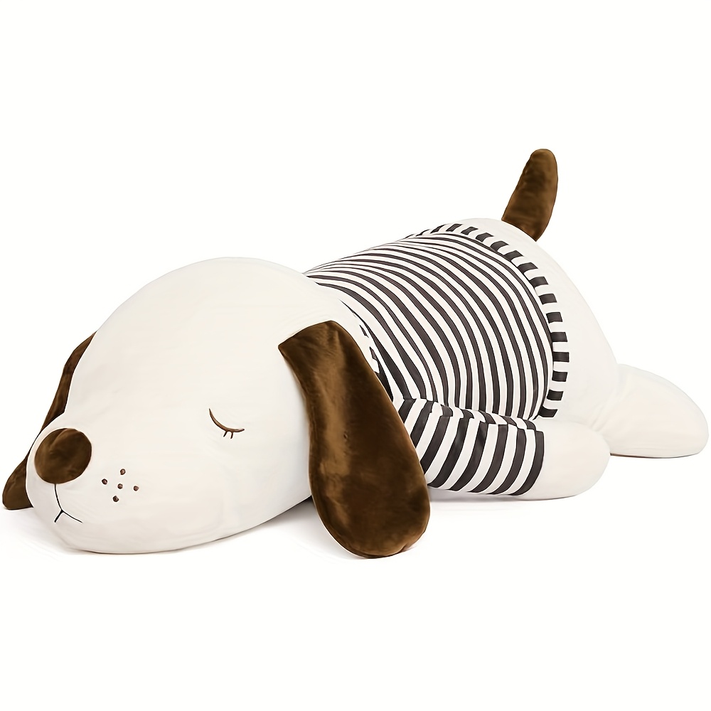 TEMU MorisMos 27.5" Grand Chien en Peluche Doux Coussin d'Étreinte Coussin Corps Pour Adultes Enfants Garçons Filles, Cadeau Pour Pâques Anniversaire
